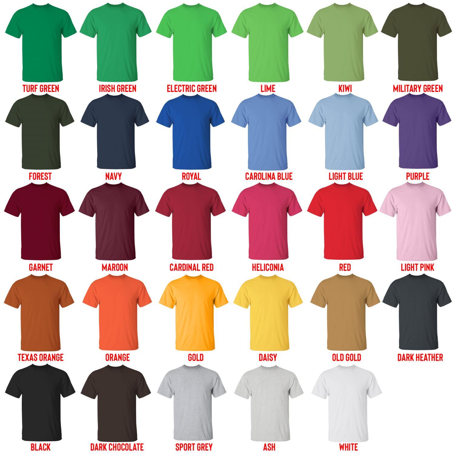 t shirt color chart - Naruto EU Store