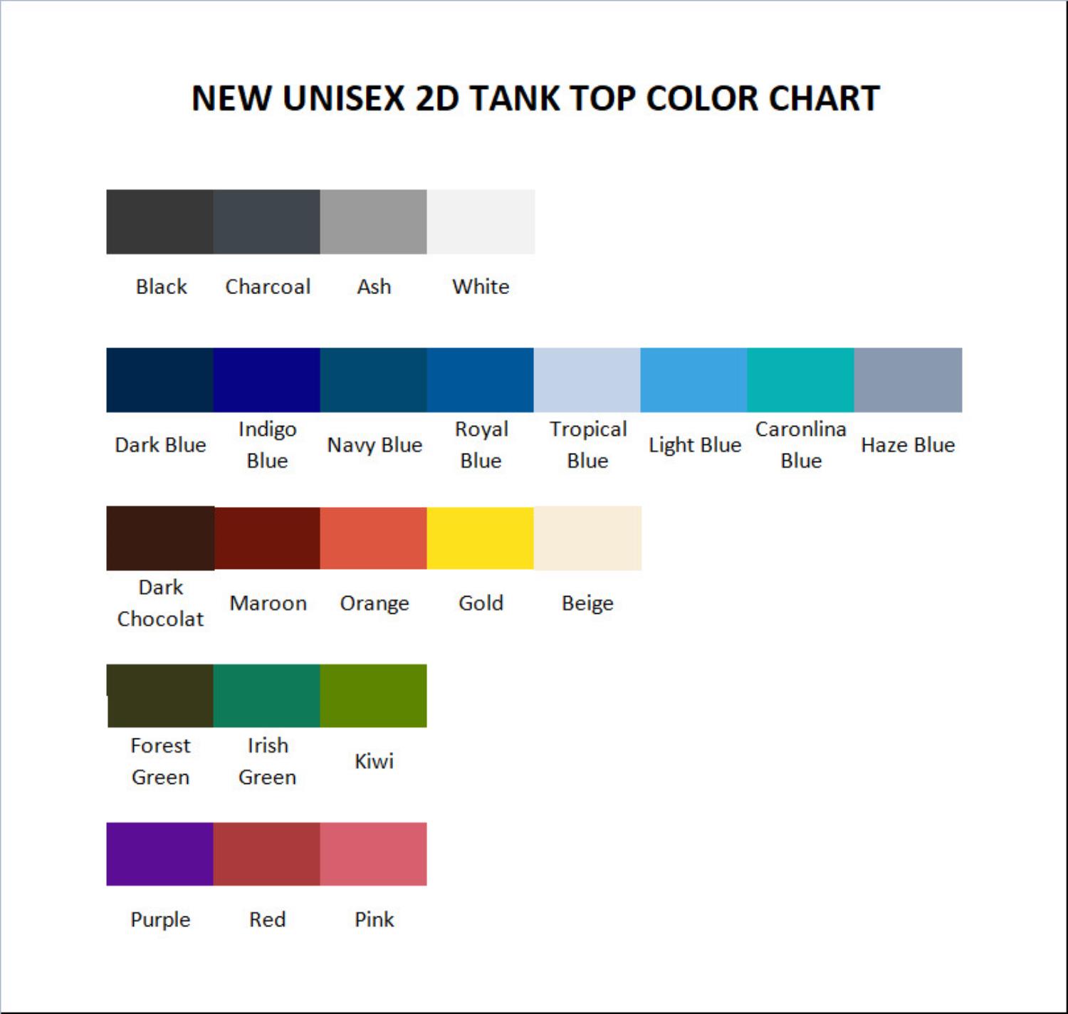 tank top color chart - Naruto EU Store