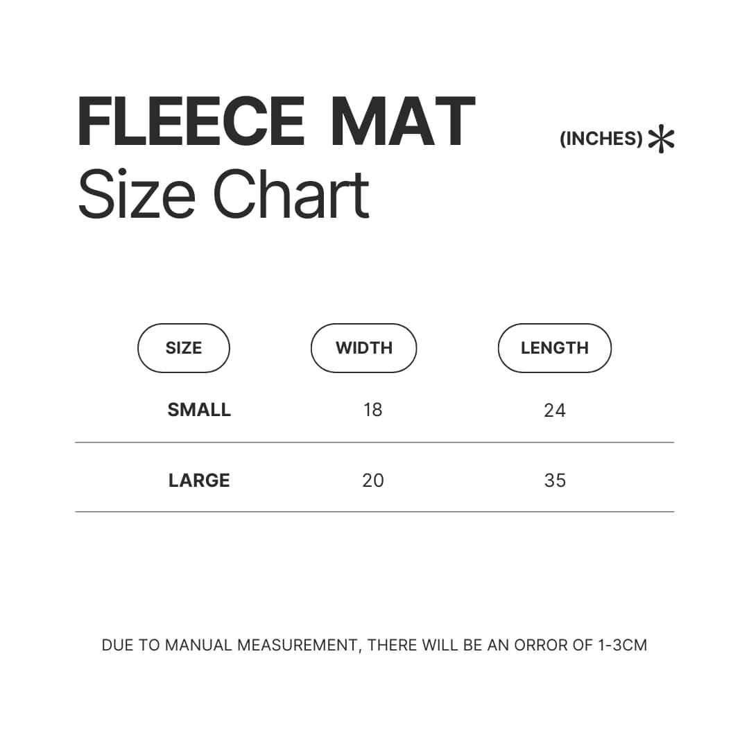 Fleece Mat Size Chart - Naruto EU Store