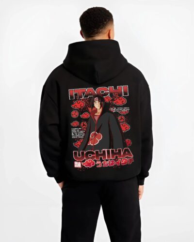 ITAAKCL B.black hoodie male back view - Naruto EU Store