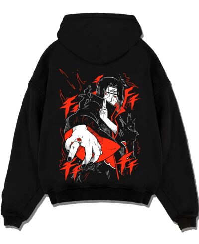 Naruto Hoodie Itachi Uchiha Finger Red Moon Jumper