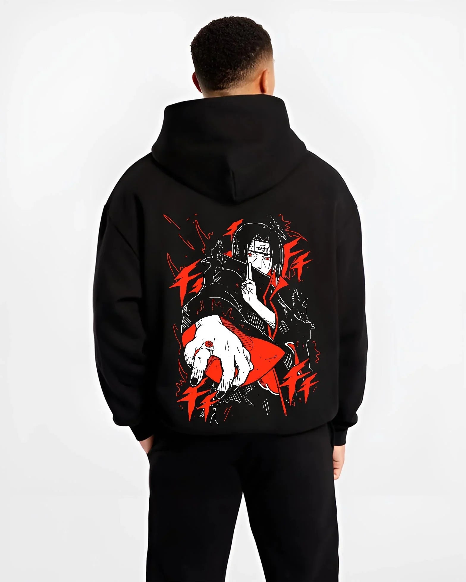 Naruto Hoodie Itachi Uchiha Finger Red Moon Jumper - Image 2