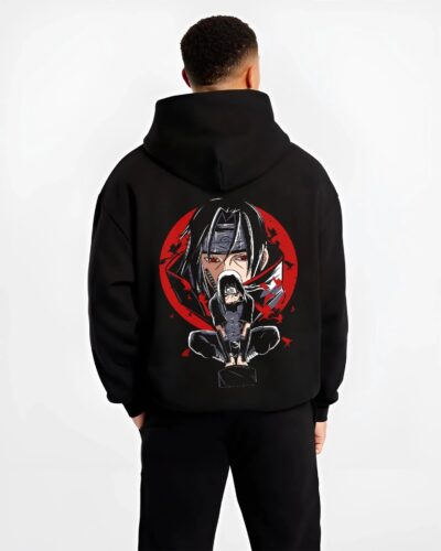 ITAMKGY B.black hoodie male back view - Naruto EU Store