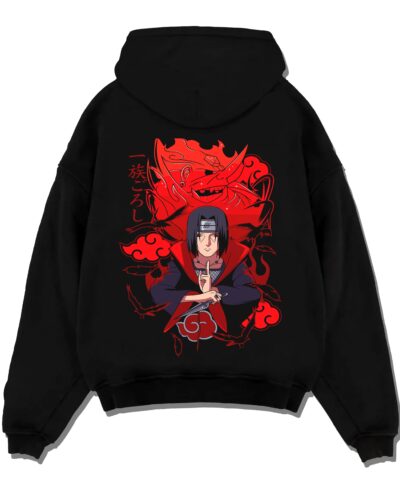 Naruto Hoodie Itachi Uchiha Anbu Red Flame Jumper