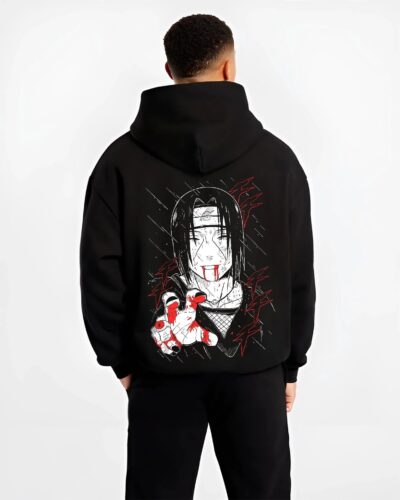 ITCAGNT B.black hoodie male back view - Naruto EU Store
