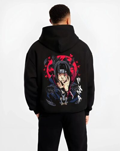 ITCSUSN B.black hoodie male back view - Naruto EU Store