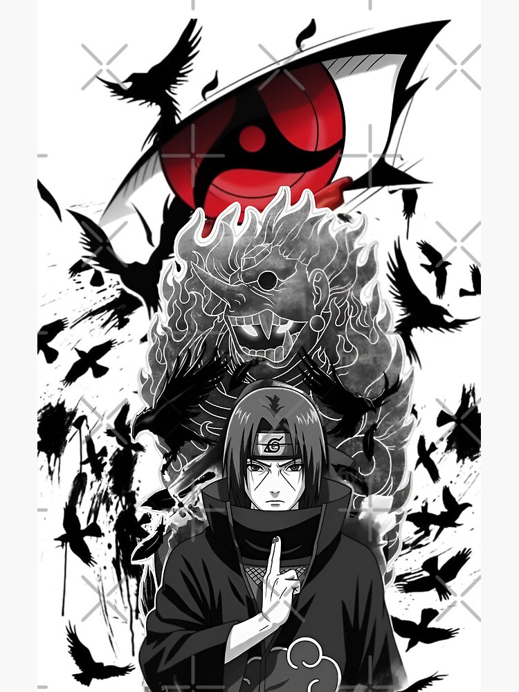 Itachi Uchiha Shadow Of The Sharingan Anime Art Shower Curtain - Image 2