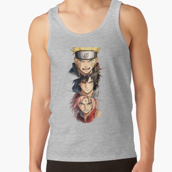 Team 7 Ninja Trio Naruto Sasuke Sakura Tank Top - Image 3