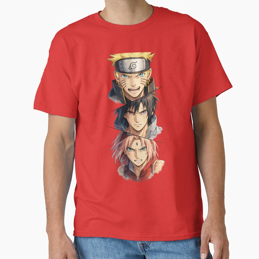 Team 7 Ninja Trio Naruto Sasuke Sakura T-shirt - Image 5