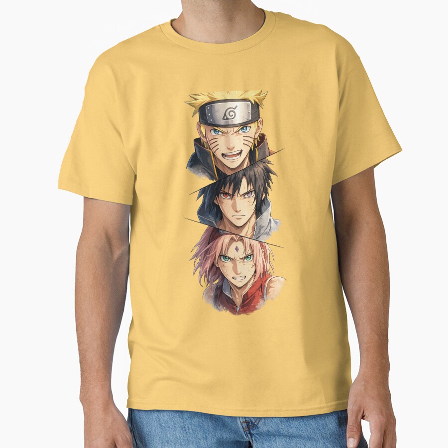 Team 7 Ninja Trio Naruto Sasuke Sakura T-shirt - Image 6