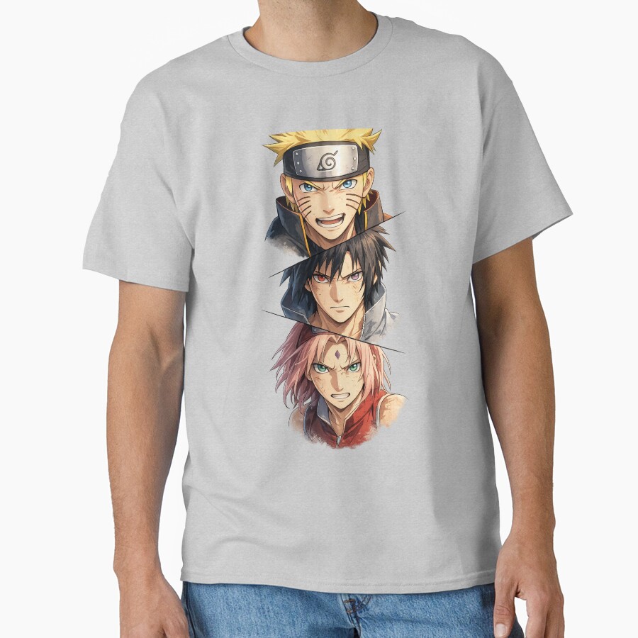 Team 7 Ninja Trio Naruto Sasuke Sakura T-shirt - Image 3