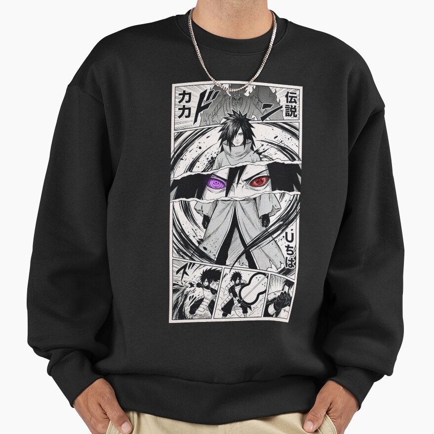 Eyes Of Fate Dark Manga Anime Art Madara Uchiha Sweatshirt - Image 2