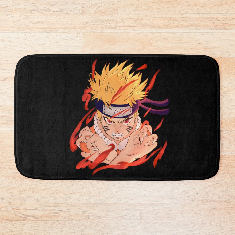 Scribble Kyuubi Cloak Naruto Uzumaki Bath Mat