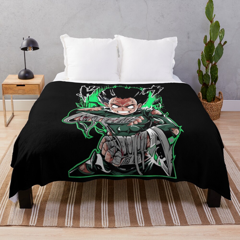 Anime Best Fighter Rock Lee Throw Blanket
