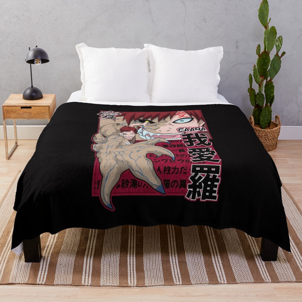 Gaara Red Design Throw Blanket