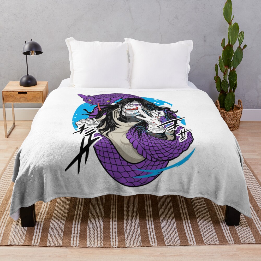 The Snake Villain Orochimaru Throw Blanket
