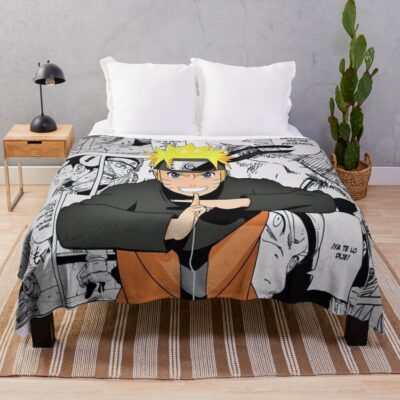Determined Ninja Path Manga Style Naruto Uzumaki Throw Blanket