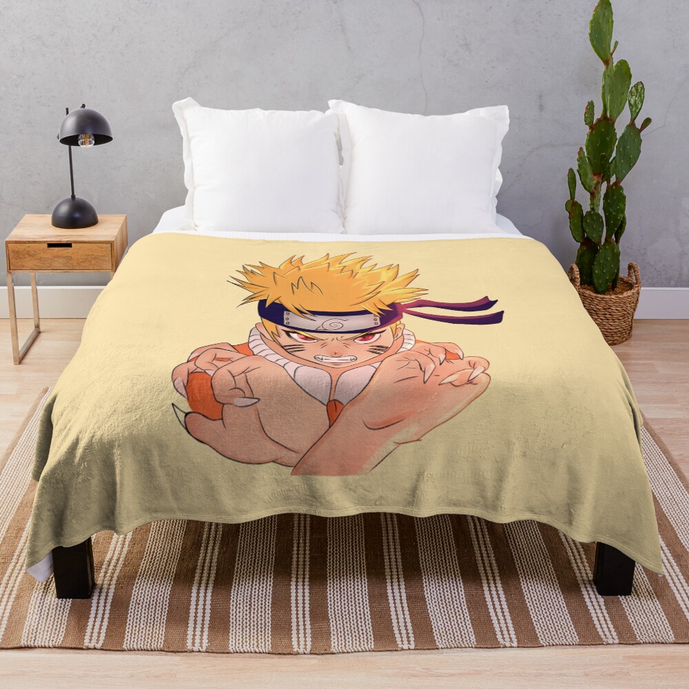Classic Kyuubi Uzumaki Naruto Throw Blanket