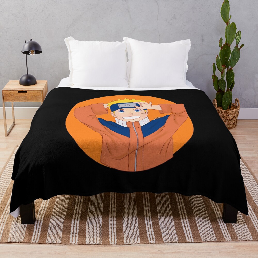 Scribble Problem Guy Uzumaki Naruto Throw Blanket