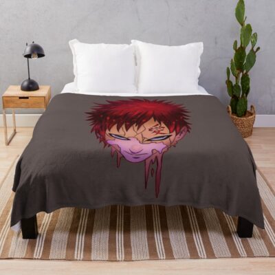Doodle Demon Of The Sand Gaara Throw Blanket