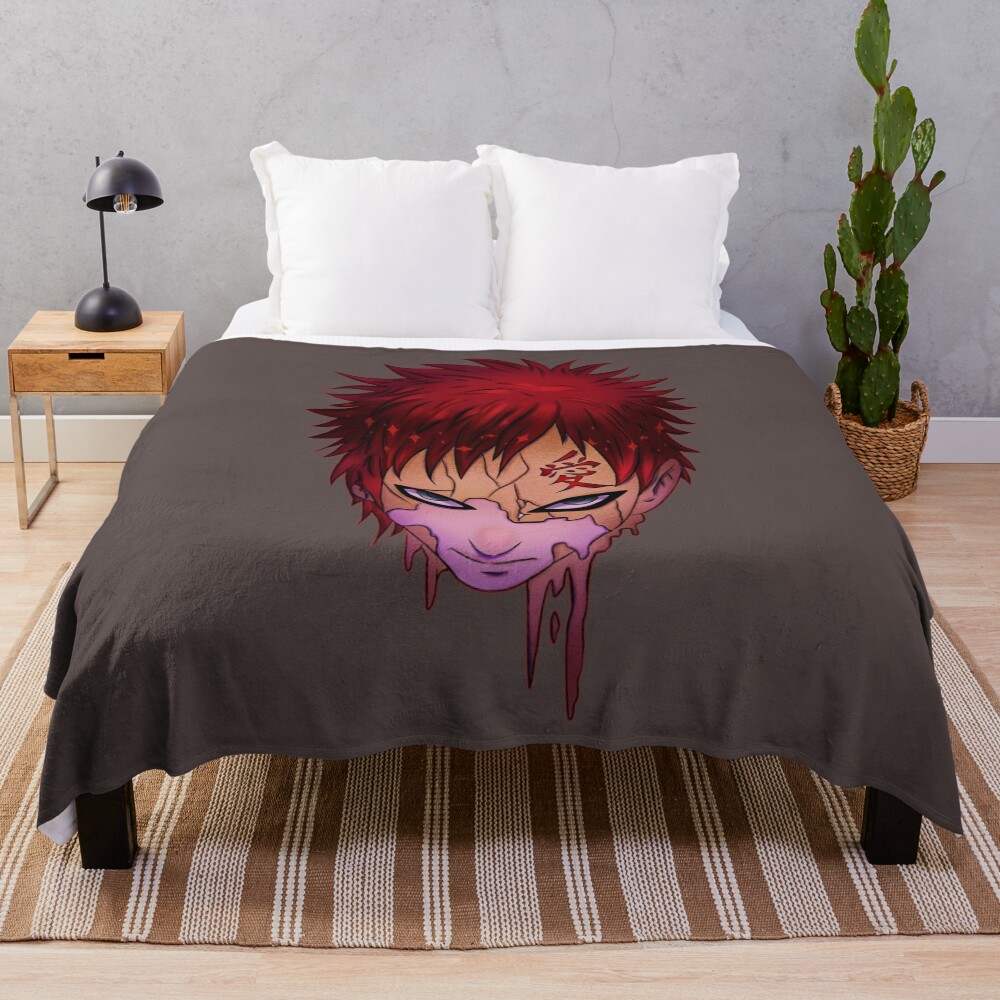 Doodle Demon Of The Sand Gaara Throw Blanket
