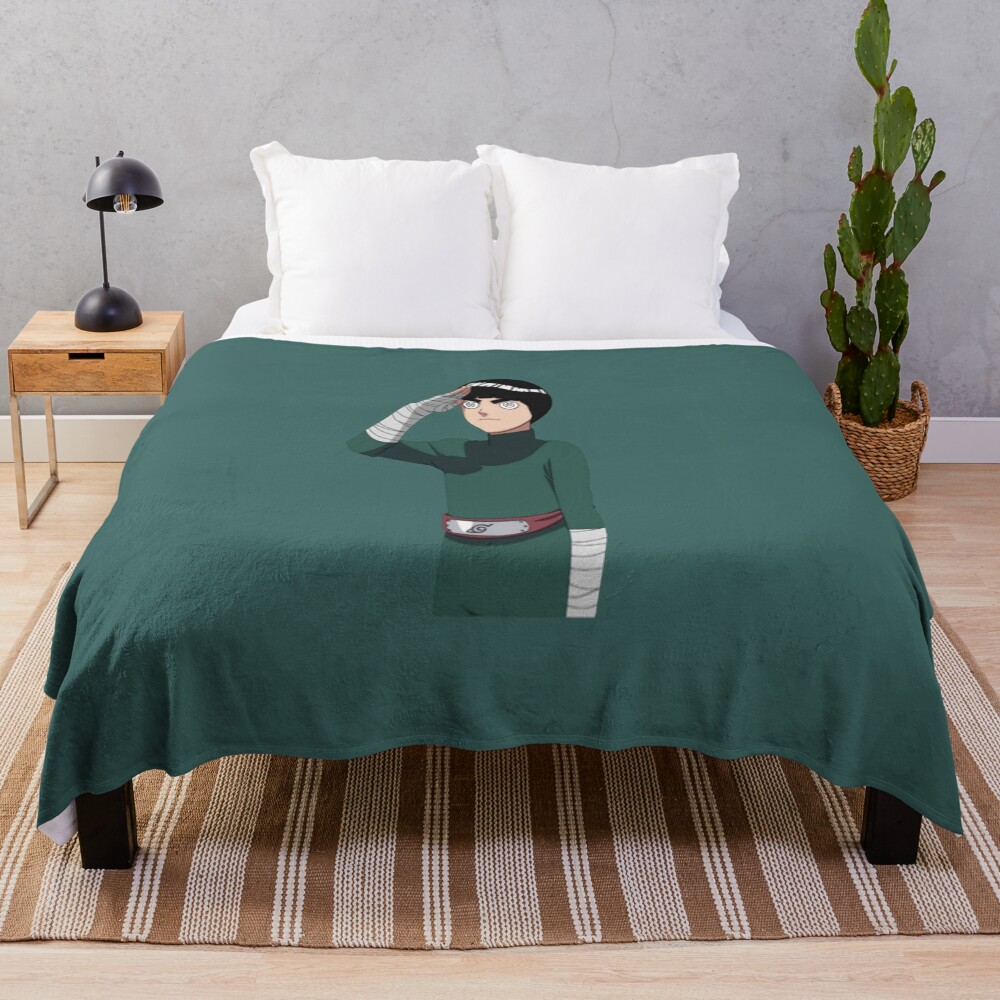 Strong Ninja Rock Lee Throw Blanket