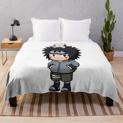 Chibi Kiba Inuzuka With Akamaru Throw Blanket