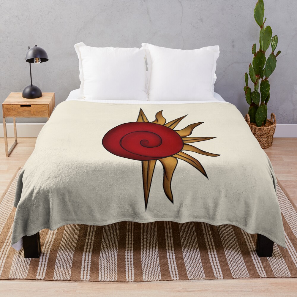 Doodle Sun Throw Blanket