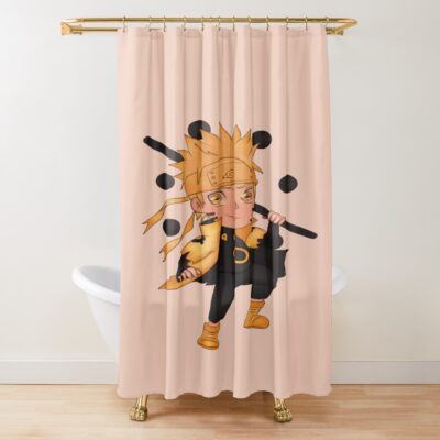 Scribble Orange Ninja Uzumaki Naruto Shower Curtain
