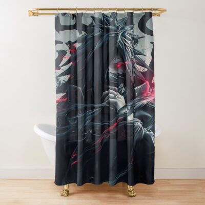 Madara Uchiha Dark Anime Art Legendary Uchiha Power Illustration Shower Curtain