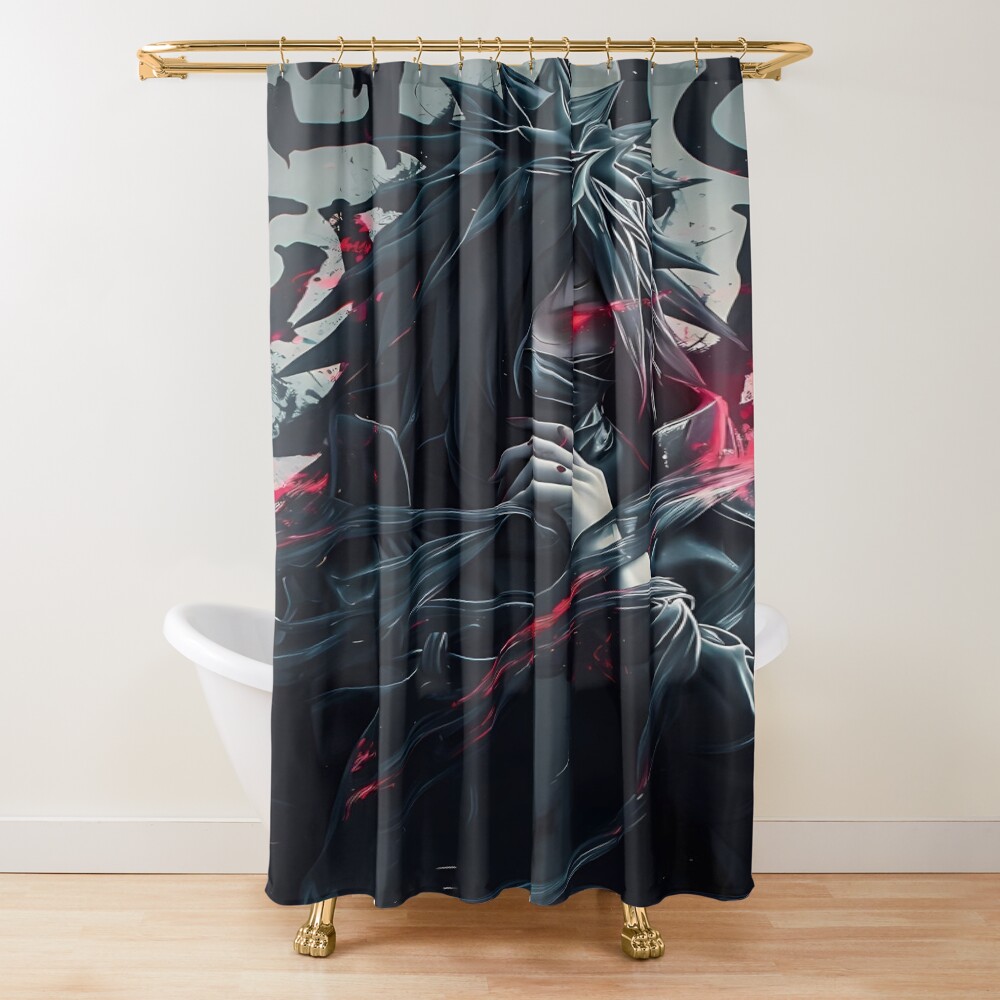 Madara Uchiha Dark Anime Art Legendary Uchiha Power Illustration Shower Curtain
