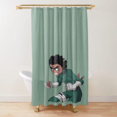 Rock Lee Green Design Shower Curtain