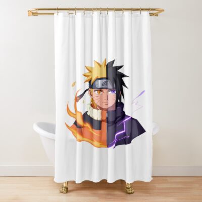 Kyubi Vs Ninja Rivalry Split Face Art Shower Curtain
