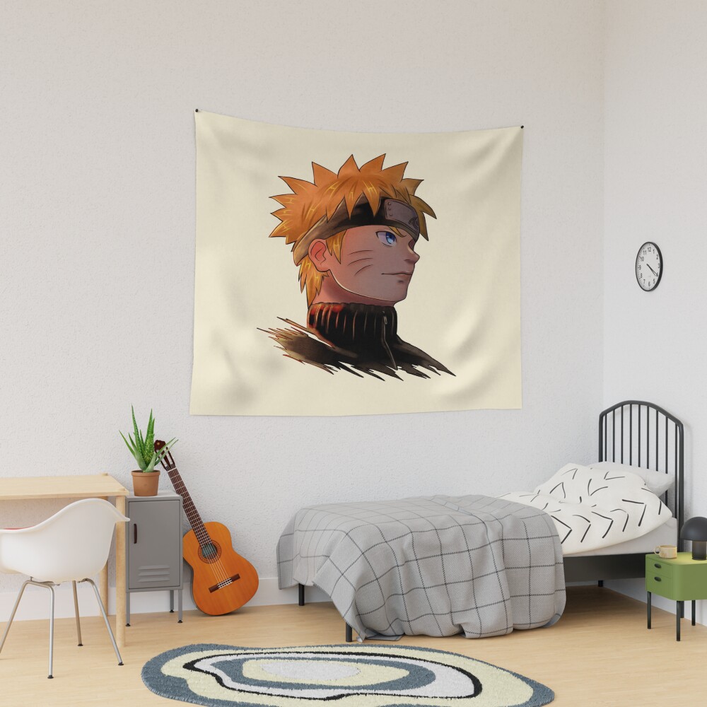 Doodle Orange Ninja Uzumaki Naruto Tapestry