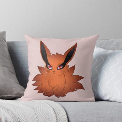Doodle Cute Nine Tails Throw Pillow