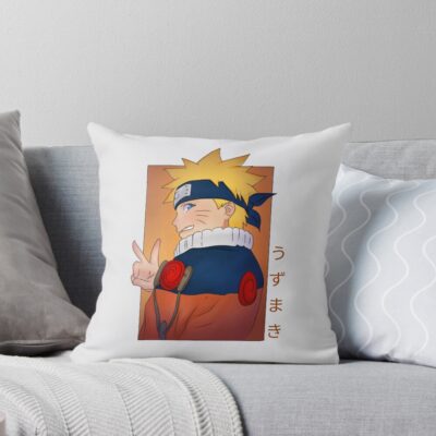 Scribble Miracle Boy Uzumaki Naruto Throw Pillow