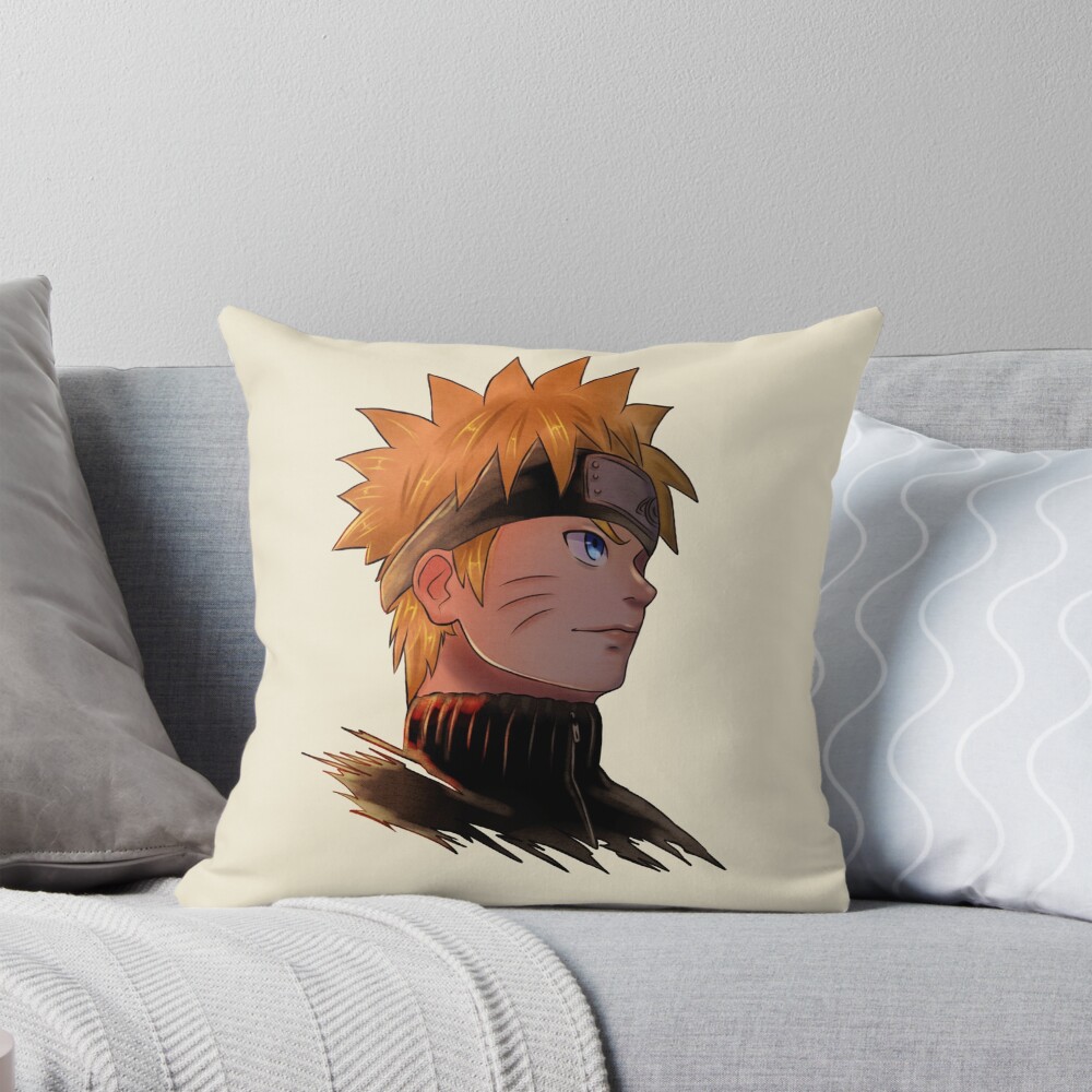 Doodle Orange Ninja Uzumaki Naruto Throw Pillow
