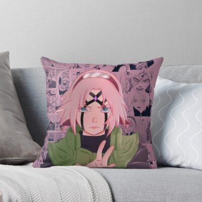 Ninja Sakura Throw Pillow