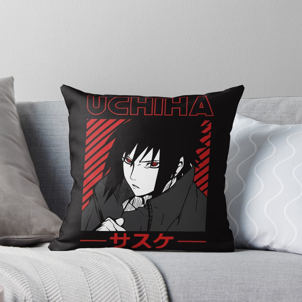 The Lone Rogue Avenger Uchiha Sasuke Throw Pillow