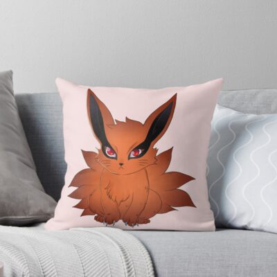 Scribble Little Kurama Throw Pillow